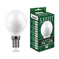 Лампа светодиодная SAFFIT SBG4507 Шарик E14 7W 230V 2700K