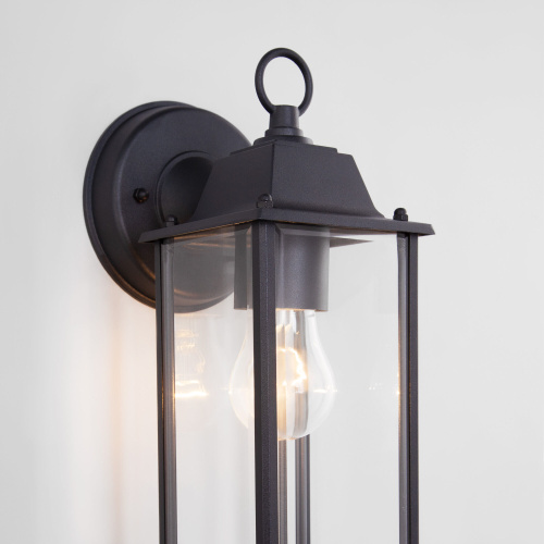 Уличный настенный светильник Brick черный IP33 1008D черный фото 3