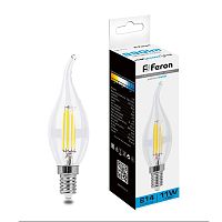 Лампа светодиодная Feron LB-714 Свеча на ветру E14 11W 230V 6400K