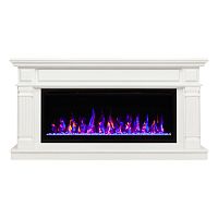 Каминокомплект ISLANDIA/СКАНДИ Белый дуб с очагом Электроочаг SAPHIR/САПФИР 42