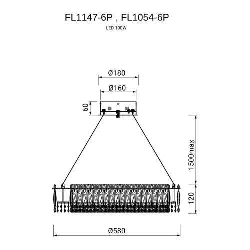 Люстра подвесная Vetto Gold FL1147-6P фото 7 Люстра подвесная Vetto Gold FL1147-6P фото 7