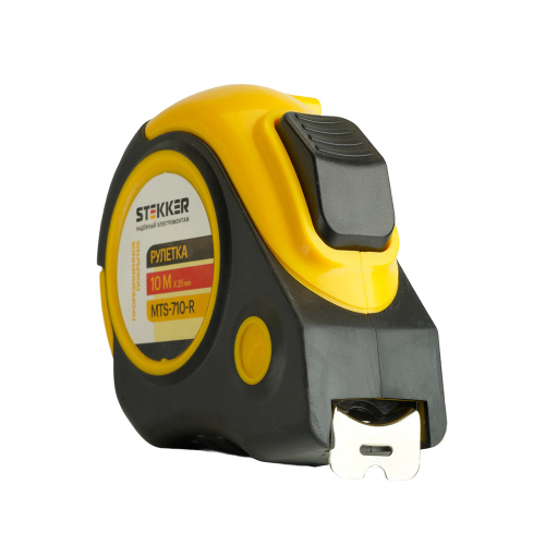 Рулетка, 10 м х 25 мм, прорезиненное покрытие, II класс точности, автостоп MTS-710-R фото 10