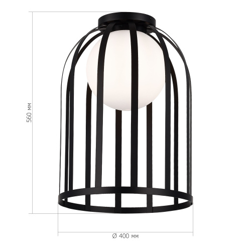 SL6129.402.01 Светильник потолочный ST-Luce Черный/Белый E27 1*60W NORDIC фото 2