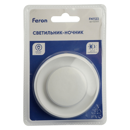 Светильник ночник Feron FN1123 0,5W 230V, белый фото 8 Светильник ночник Feron FN1123 0,5W 230V, белый фото 8