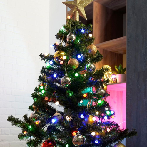 Светодиодная гирлянда Feron CL585 Мультишарики 12м 230V мультиколор, c питанием от сети, черный шнур фото 3