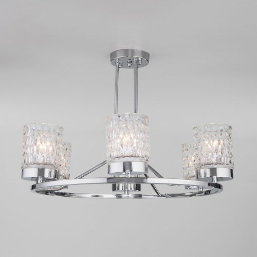 Потолочная люстра со стеклянными плафонами 60127/6 хром фото 2