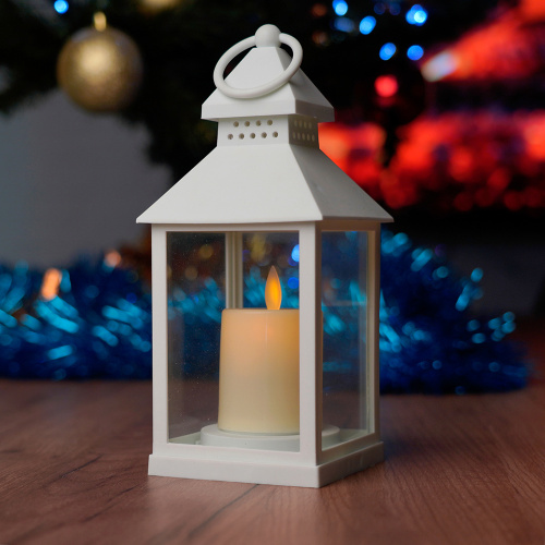 Световая фигура Свеча "Волшебный фонарь" 1LED 2700K, батарейки 3*ААА, 22см, белый, LT133 фото 7