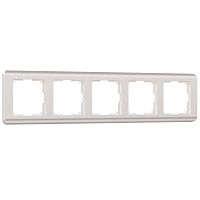 Рамка из поликарбоната на 5 постов Stream перламутровый W0052113