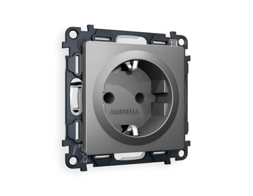 Комплект механизма электрической розетки AMBRELLA VOLT ALFA Антрацит серый с/з с шторками QUANT (AP6570, VM141) MA657010 Комплект механизма электрической розетки AMBRELLA VOLT ALFA Антрацит серый с/з с шторками QUANT (AP6570, VM141) MA657010