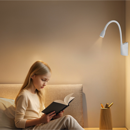 Citilux Декарт CL704340 LED Бра гибкое с выключателем Белое фото 8 Citilux Декарт CL704340 LED Бра гибкое с выключателем Белое фото 8