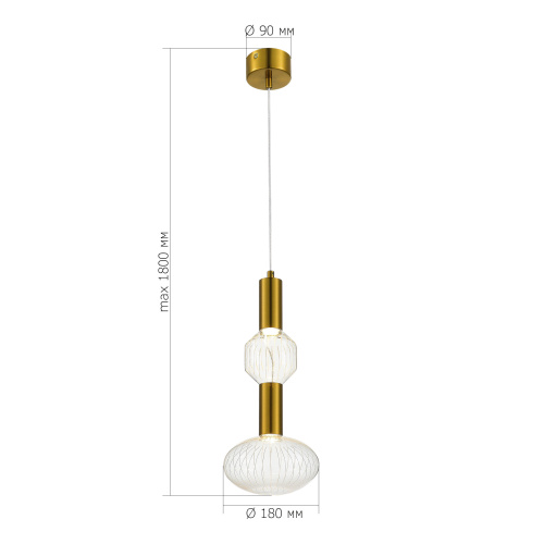 SL6117.223.02 Светильник подвесной ST-Luce Латунь/Золотой, Прозрачный LED 2*3W 3000K TACCHE фото 2