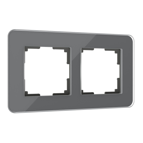 Рамка из стекла на 2 поста Elite графит W0022440 Рамка из стекла на 2 поста Elite графит W0022440