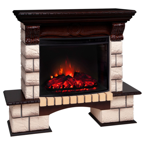 Электрокамин RealFlame Bolero 25,5 NT орех с очагом Evrika 25,5 LED фото 3 Электрокамин RealFlame Bolero 25,5 NT орех с очагом Evrika 25,5 LED фото 3