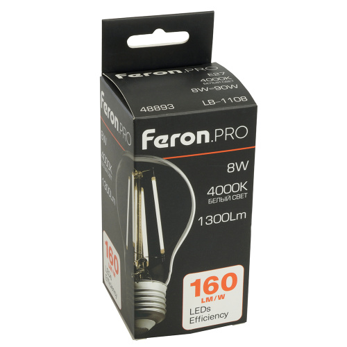 Лампа светодиодная Feron.PRO LB-1108 Шар E27 1300LM 8W 175-265V 4000K фото 9