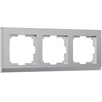 Рамка из поликарбоната на 3 поста Stark серебряный W0031806