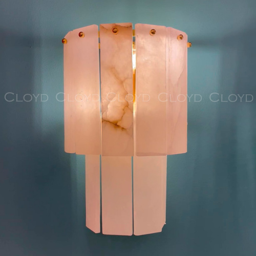 Бра Cloyd HERCULANUM-A W2 / выс. 28 см - алебастр - латунь (арт.20405) фото 4