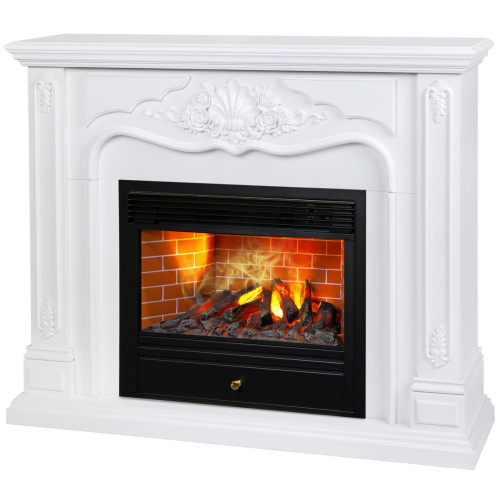 Электрокамин RealFlame Victoria 26 WT белый с очагом 3D Novara фото 2