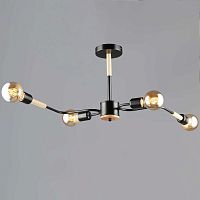 Люстра Reluce 10070-0.3-04 BK+WOOD