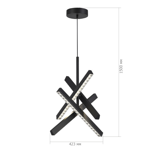 SL1018.413.04 Светильник подвесной ST-Luce черный/прозрачный LED 1*43W 4000K EUCLIDICS фото 2