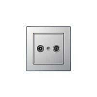 ТВ-розетка проходная TV/R Liregus Epsilon серебро 28-1824