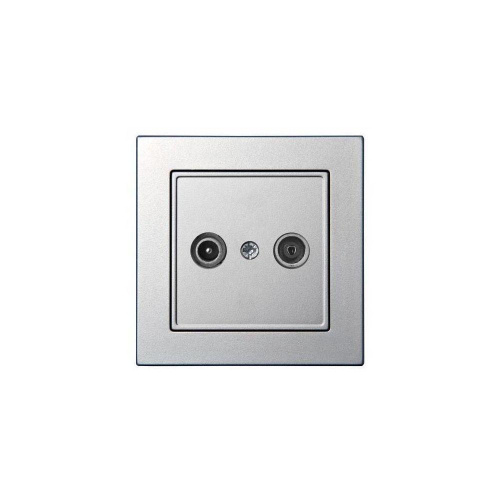 ТВ-розетка проходная TV/R Liregus Epsilon серебро 28-1824