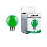 Лампа светодиодная Feron LB-371 Шар матовый E27 3W 230V зеленый