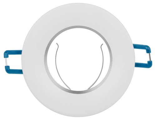 Светильник встраиваемый алюминиевый ЭРА KL107 WH/SL под лампу MR16 GU5.3 белый/серебро Б0061096 фото 7