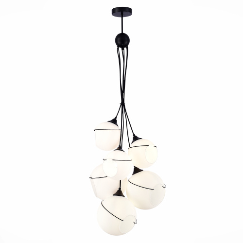 SLE103143-06 Светильник подвесной Черный/Белый E27 6*60W SATTURO фото 4