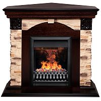 Электрокамин RealFlame Dublin Corner Rock AO античный дуб с очагом 3D Oregan