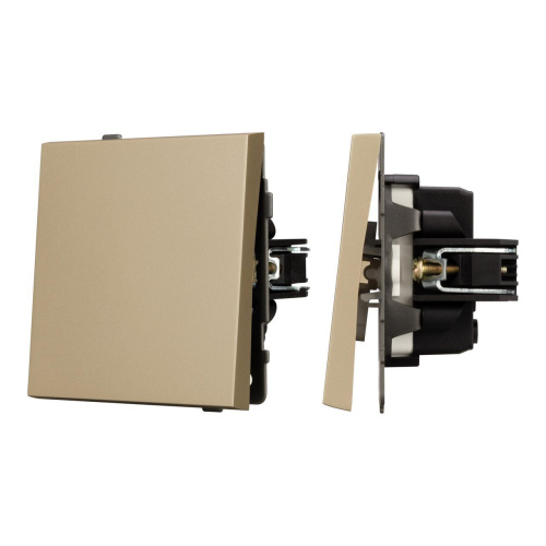 Механизм выключателя одноклавишный проходной SWT-TENDO-MKP1-SFPL-GD (230V, 10A) Arlight 054580