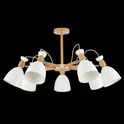 SLE103802-07 Светильник потолочный Светлое дерево, Белый/Белый E27 7*60W BALCAMO фото 7