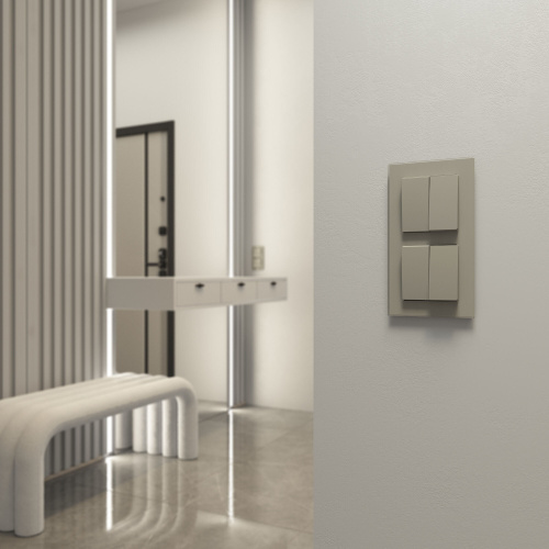 Выключатель двухклавишный проходной (дымчатый) W1222004 фото 6