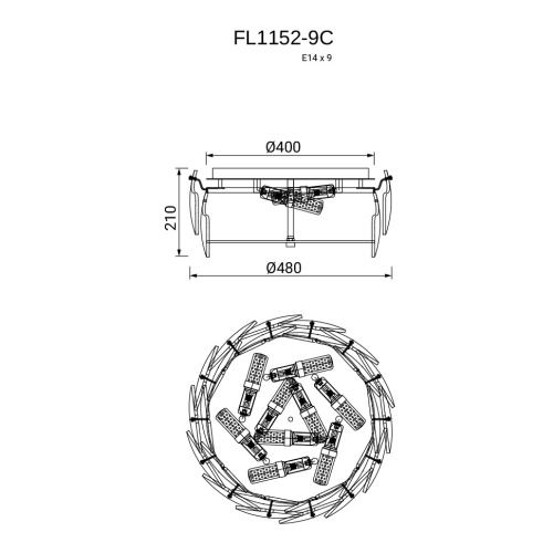 Люстра потолочная Infinita FL1152-9C фото 2 Люстра потолочная Infinita FL1152-9C фото 2