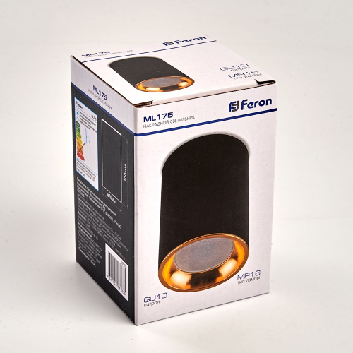 Светильник потолочный Feron ML175 MR16 GU10 35W 230V, черный, золото фото 4