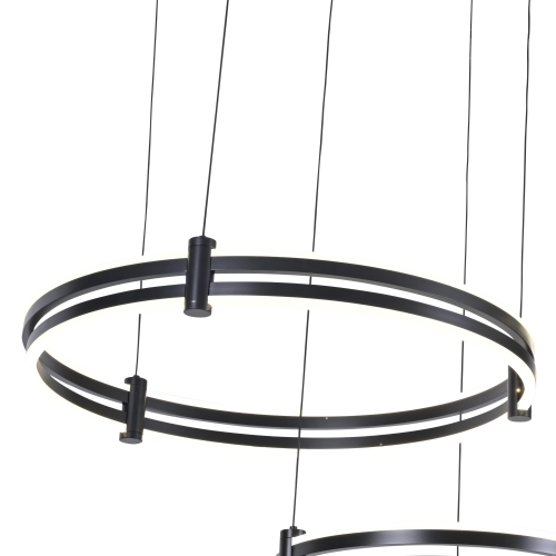 Люстра кольца черная LED 228Вт D80+60+40см Zortes DUBLE-R ZRS.27510.03 фото 5