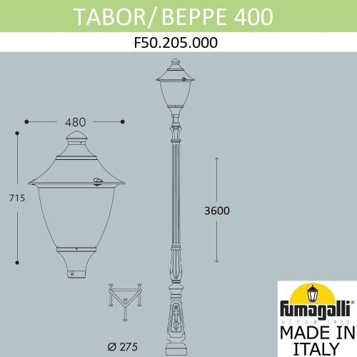 Парковый фонарь FUMAGALLI TABOR/GINO F50.205.000.AXE27 фото 3 Парковый фонарь FUMAGALLI TABOR/GINO F50.205.000.AXE27 фото 3