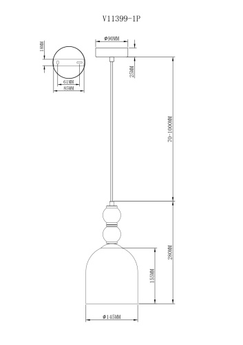 Светильник подвесной Moderli V11399-1P Tamina фото 5 Светильник подвесной Moderli V11399-1P Tamina фото 5