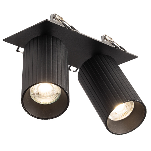 Citilux AXEL CL512D21R Спот поворотный встраиваемый двойной Чёрный Рифлёный фото 3 Citilux AXEL CL512D21R Спот поворотный встраиваемый двойной Чёрный Рифлёный фото 3