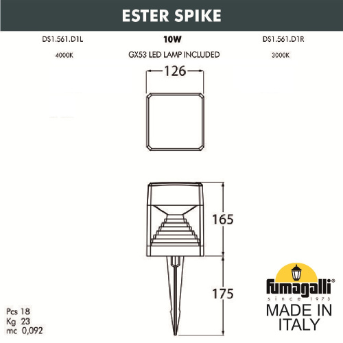 Ландшафтный светильник FUMAGALLI ESTER SPIKE DS1.561.000.AXD1L фото 3 Ландшафтный светильник FUMAGALLI ESTER SPIKE DS1.561.000.AXD1L фото 3