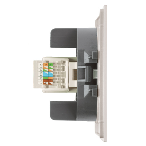 Розетка компьютерная 1-местная RJ-45 (механизм), STEKKER, серия Мия, RST00-3117-08, пудровый жемчуг фото 3
