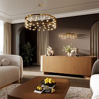 7060/44L HIGHTECH ODL26 287 Подвесной светильник нерж/сталь золото IP20 LED 44W 3960Лм 3000K 220V ZAHA