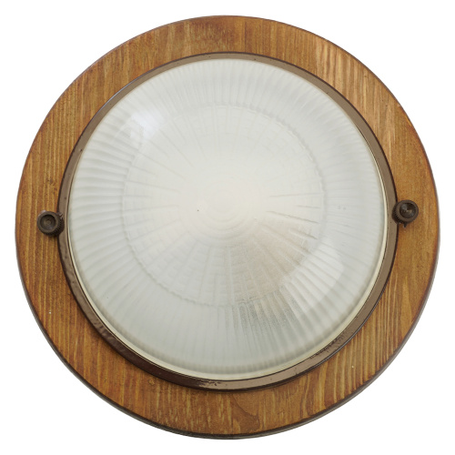 Светильник накладной IP54, 220V 60Вт Е27, дерево,орех, круг НБО 03-60-021 фото 5