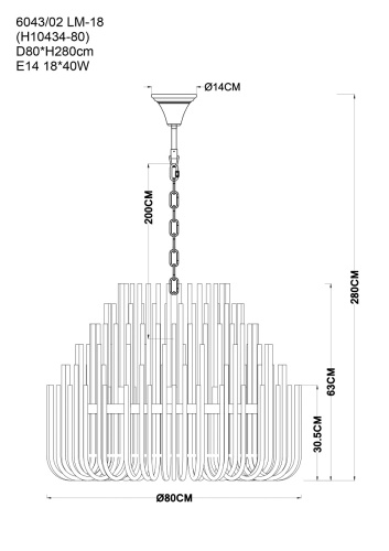 Подвесная люстра Divinare Bianca 6043/02 LM-18 фото 4