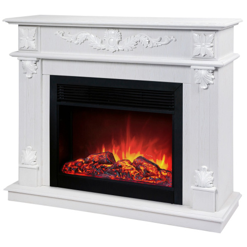 Каминокомплект PHILADELPHIA/ВЕРОНА Белый фактурный с золотой патиной с очагом Электроочаг MOONBLAZE LUX/МУНБЛЕЙЗ фото 2