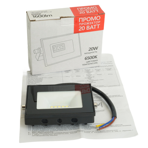 Светодиодный прожектор SAFFIT SFL51-20 IP65 20W 6500K черный фото 2