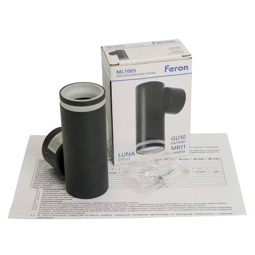 Светильник Feron ML1005 LUNA настенный под лампу GU10, черный фото 11