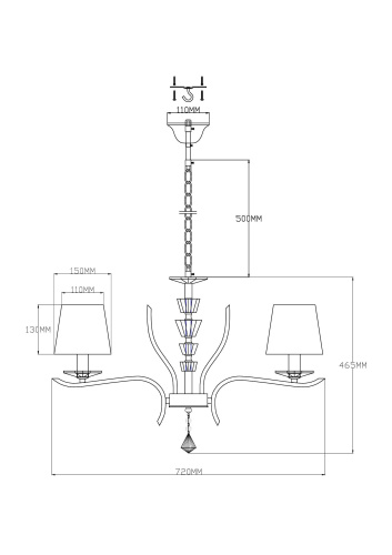 Люстра подвесная Moderli V2551-5P Silvestor фото 3 Люстра подвесная Moderli V2551-5P Silvestor фото 3