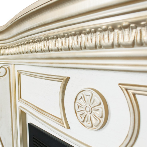 Каминокомплект BARCELONA/БАРСЕЛОНА Бежевый дуб с золотой патиной с очагом Электроочаг EPSILON/ЭПСИЛОН 33 фото 7