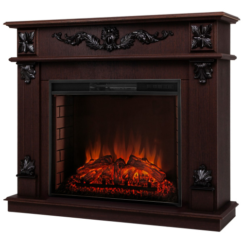 Каминокомплект PHILADELPHIA/ВЕРОНА Орех с очагом Электроочаг EPSILON 26 фото 2