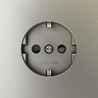 Розетка встраиваемая Voltum S70 с заземлением и защитными шторками, 16А, (шелк) VLS040204